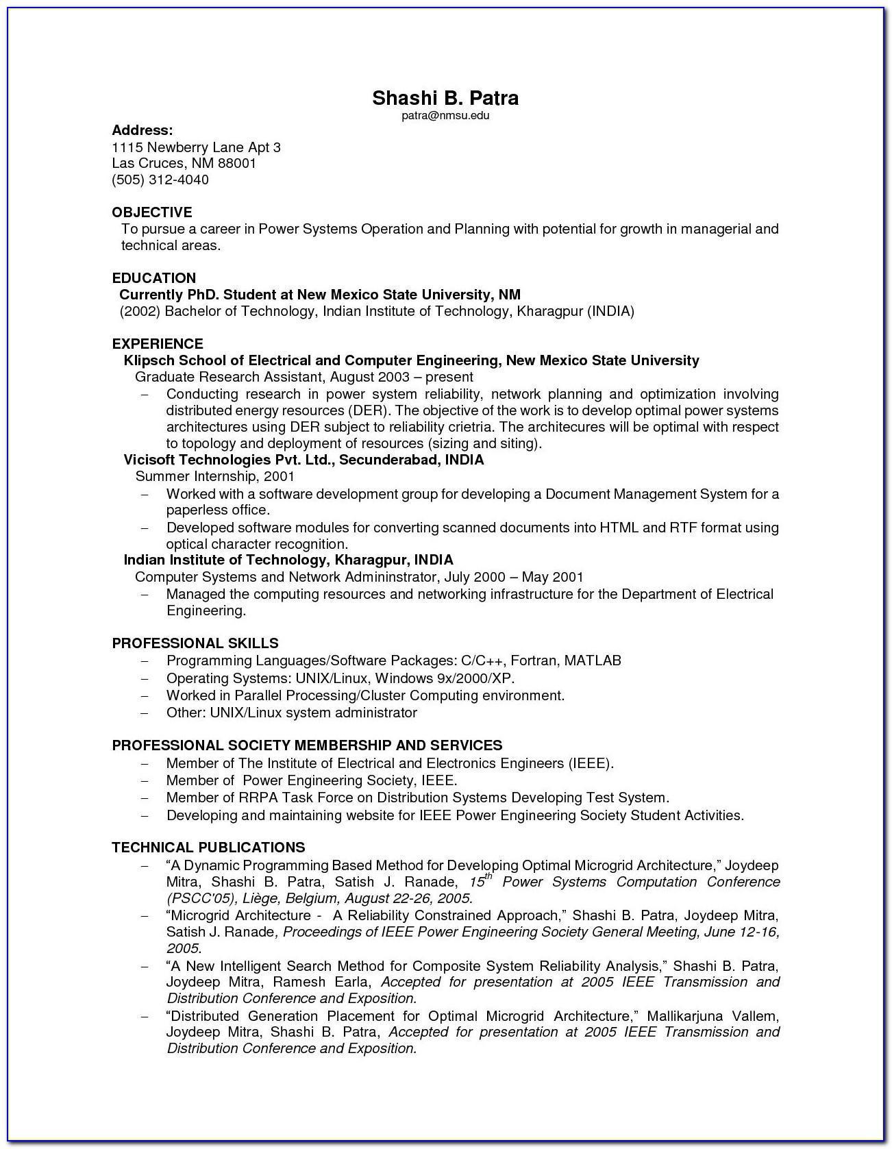 Emt Resume No Experience Template