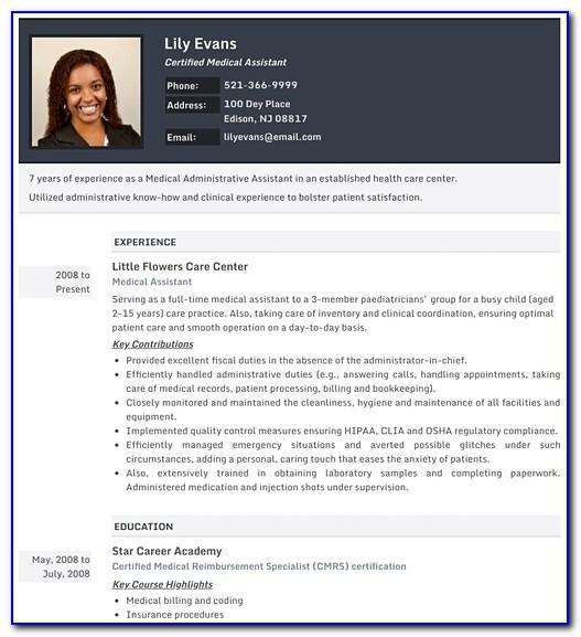 Free Resume Template With Photo Insert Word