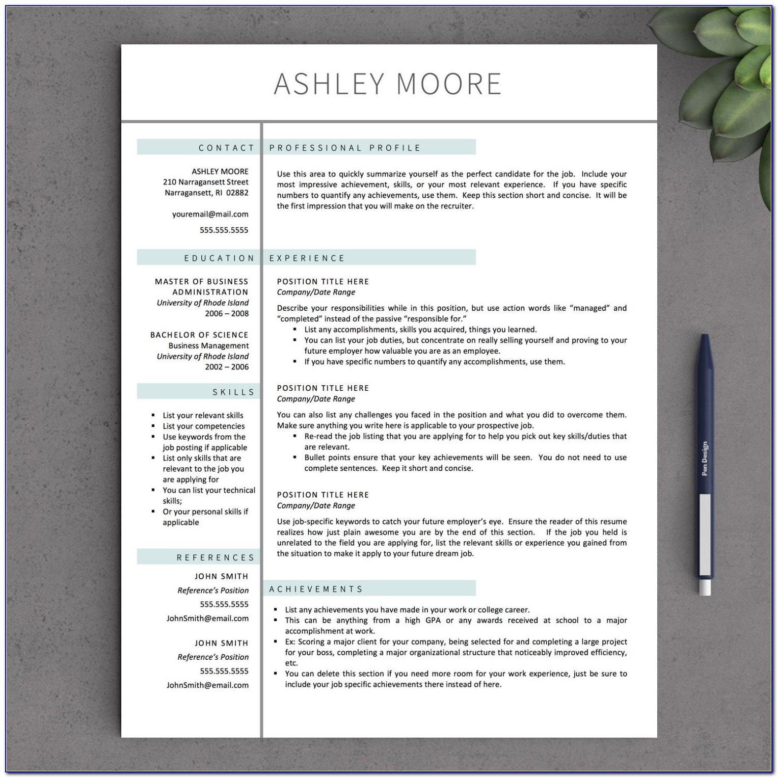 Free Resume Templates For Macbook Pro