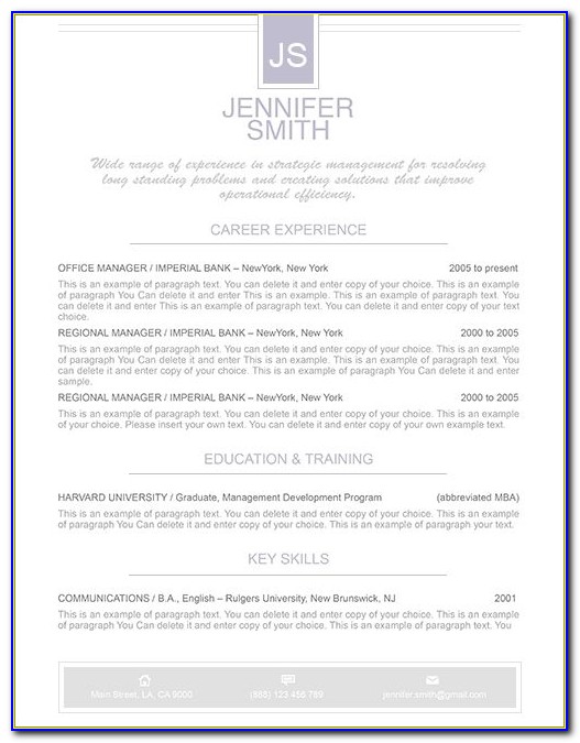 Modern Resume Template For Lawyers