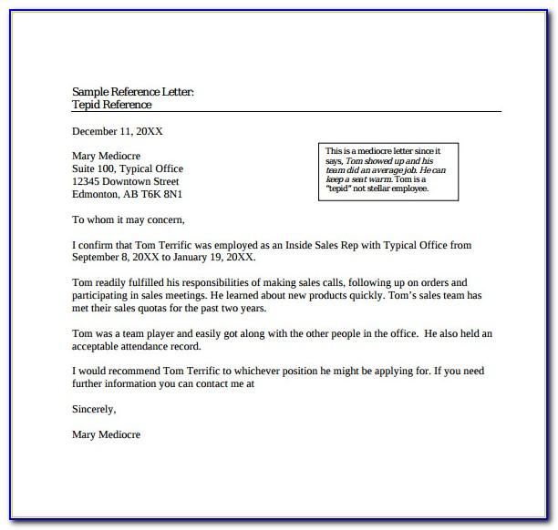 Personal Reference Letter Template Free