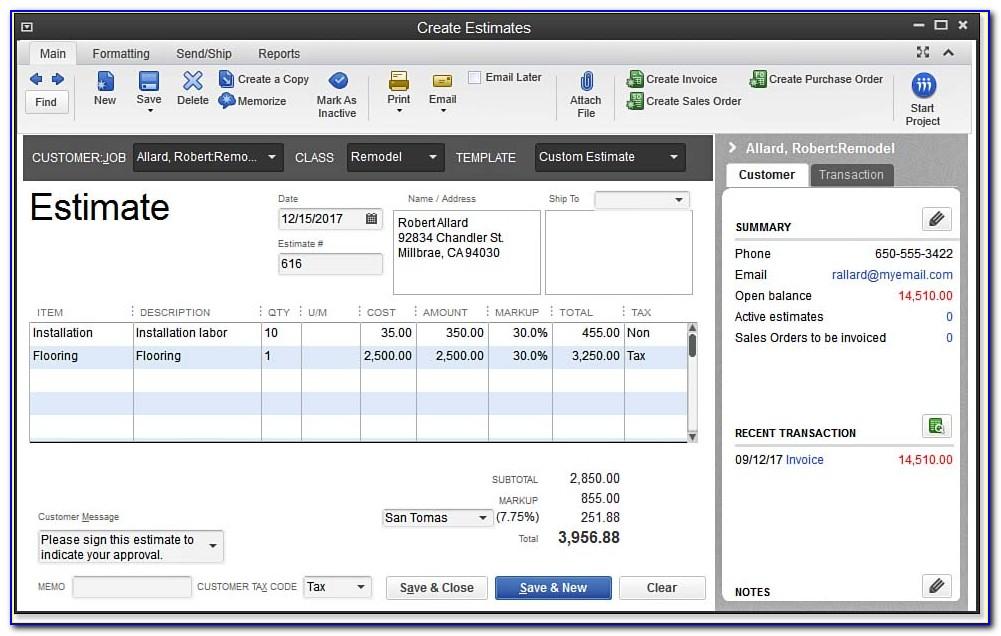 Quickbooks Pro Edit Invoice Template