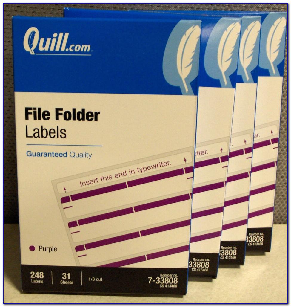 Quill File Folder Label Template