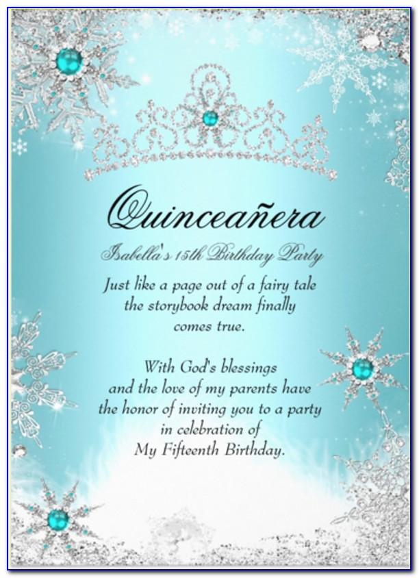 Quinceanera Invitations Wording Templates