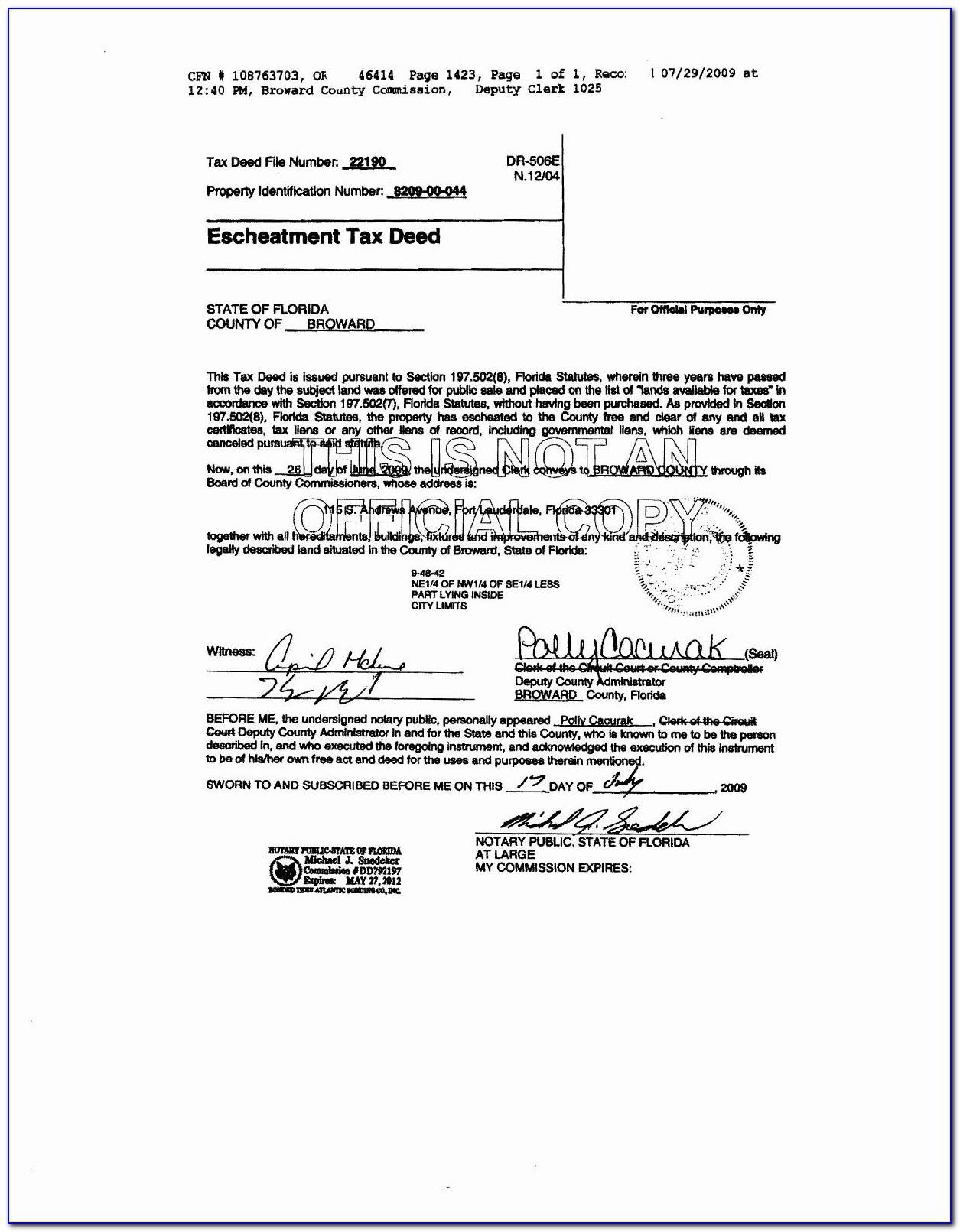 Quit Claim Deed Form Florida Pinellas County