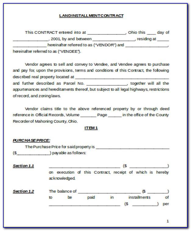 Real Estate Home Sale Contract Form