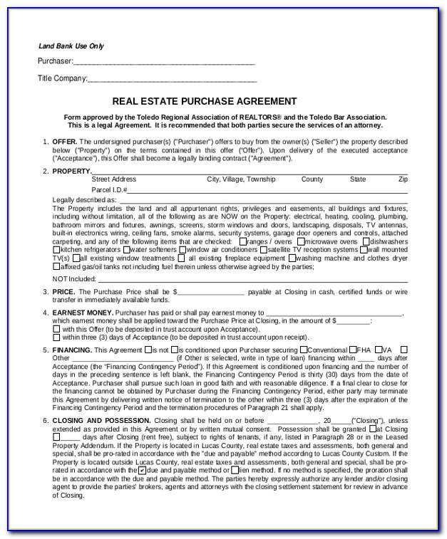 Real Estate Purchase Agreement Pdf