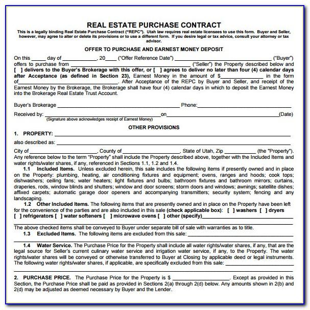 Real Estate Purchase Contract Template Free