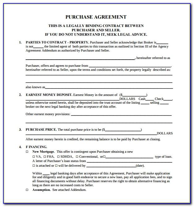 Real Estate Purchase Contract Template Ohio