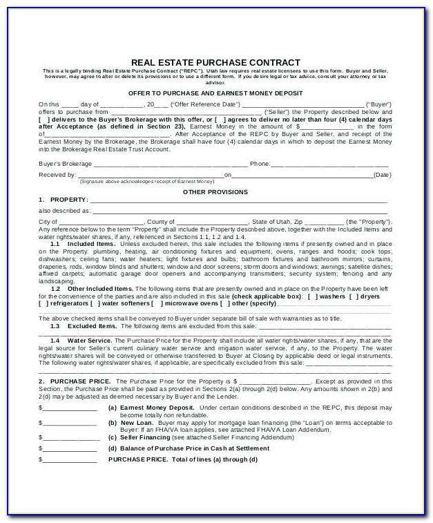 Real Estate Purchase Contracts Free