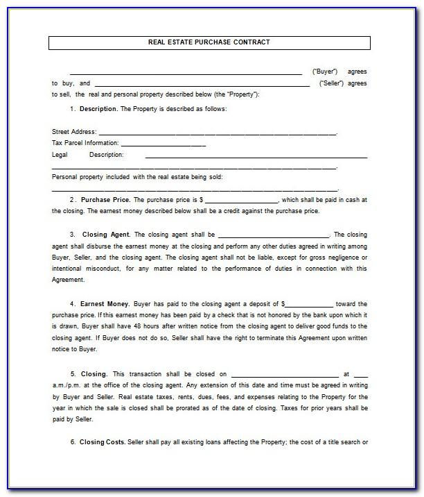 Real Estate Sales Agreement Template Free