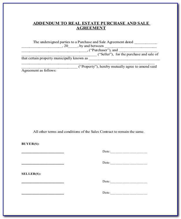 Real Estate Sales Contract Addendum Form