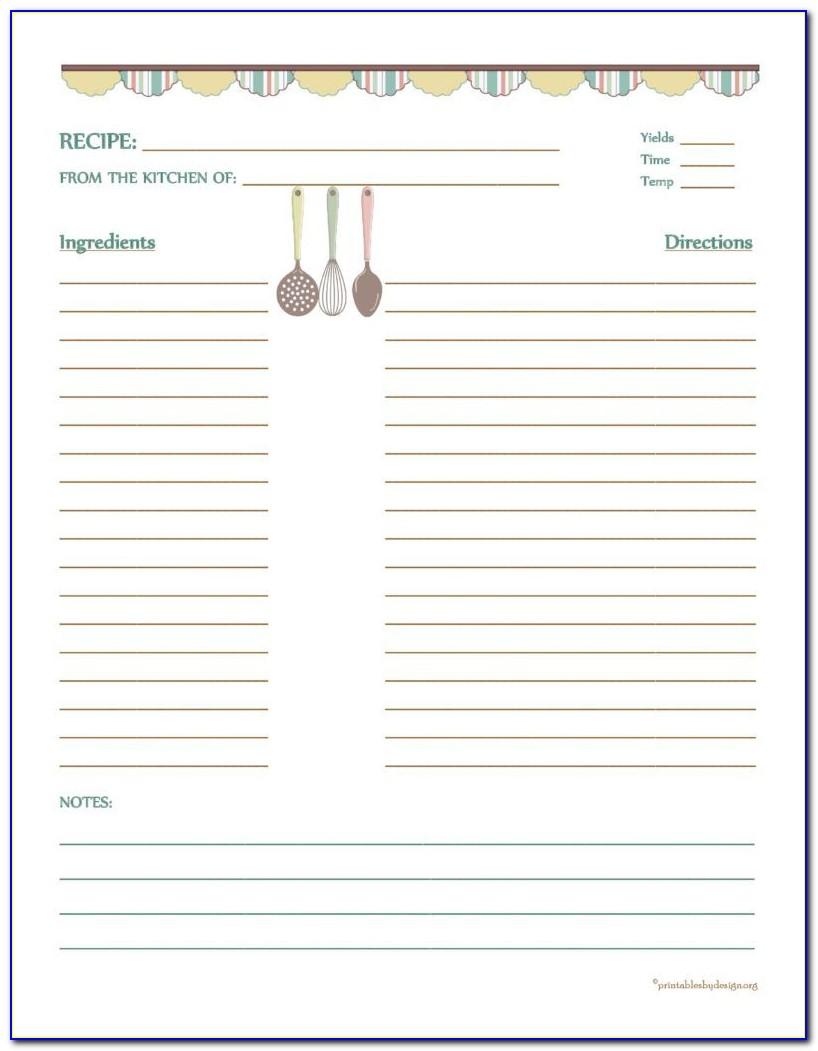 Recipe Templates For Pages