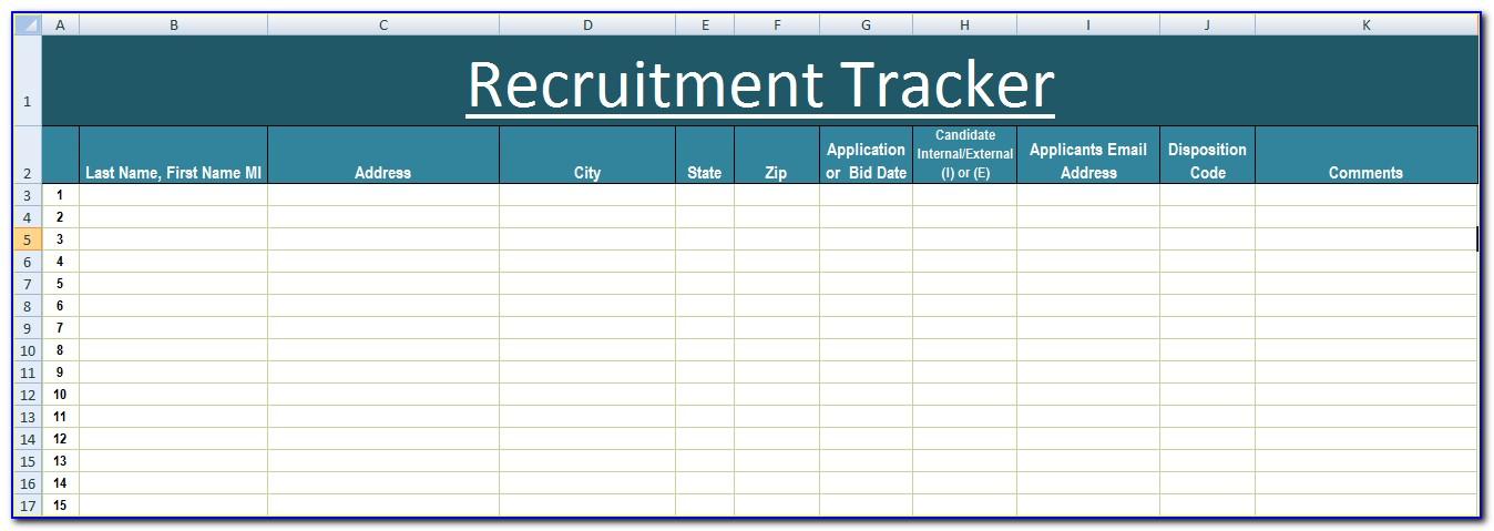 Recruitment Tracker Template Excel