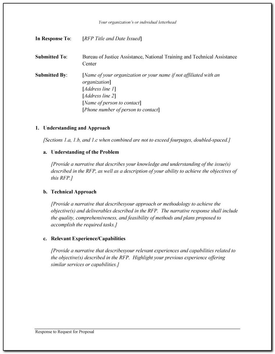 Request For Proposal Template Word Document