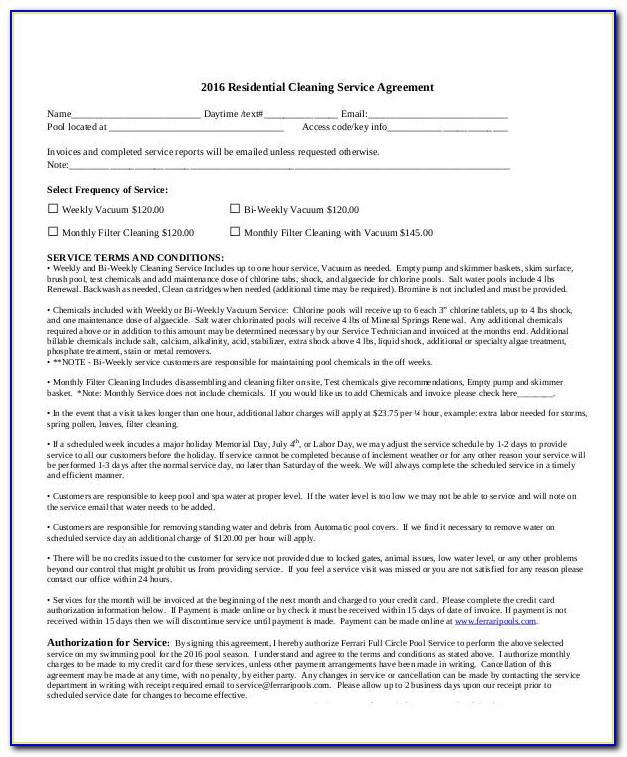 Resident Landlord Contract Template