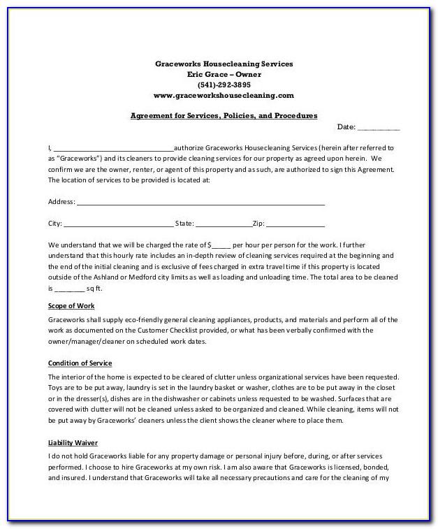 Residential Cleaning Contract Template