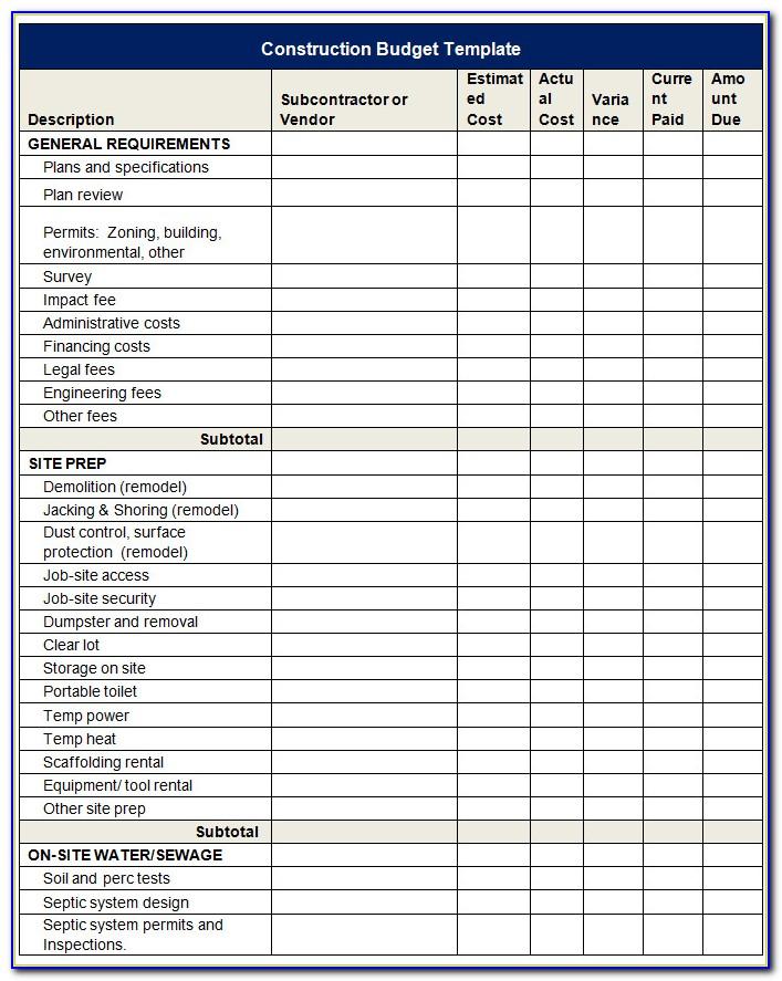 Residential Construction Punch List Template