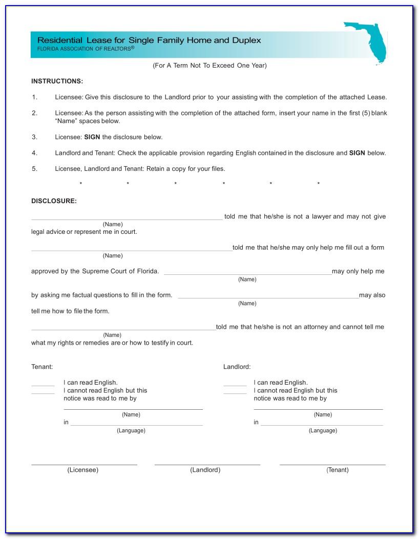 Residential Lease Agreement Form Florida Realtors