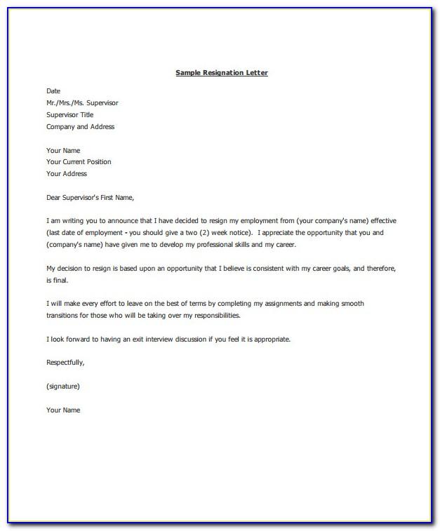 Resignation Letter Sample Doc Bangladesh