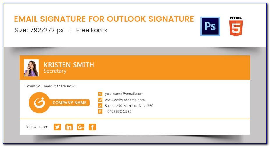 Responsive Email Signature Template Outlook