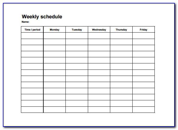 Restaurant Employee Work Schedule Template