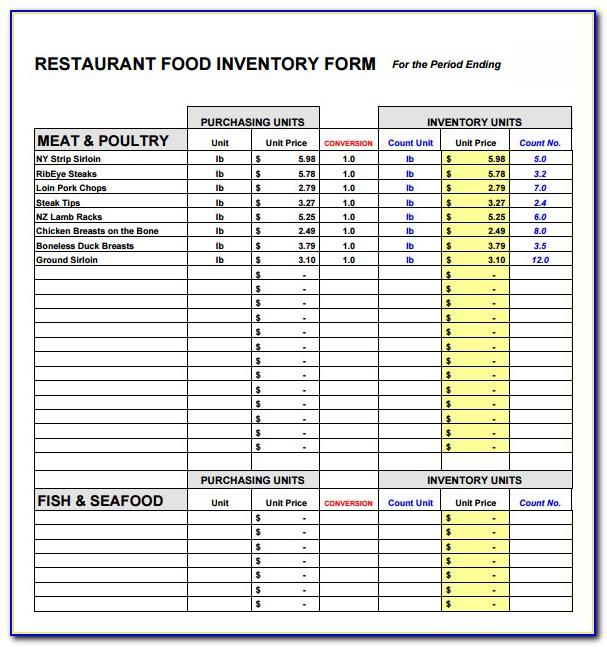 Restaurant Inventory Tracking Templates