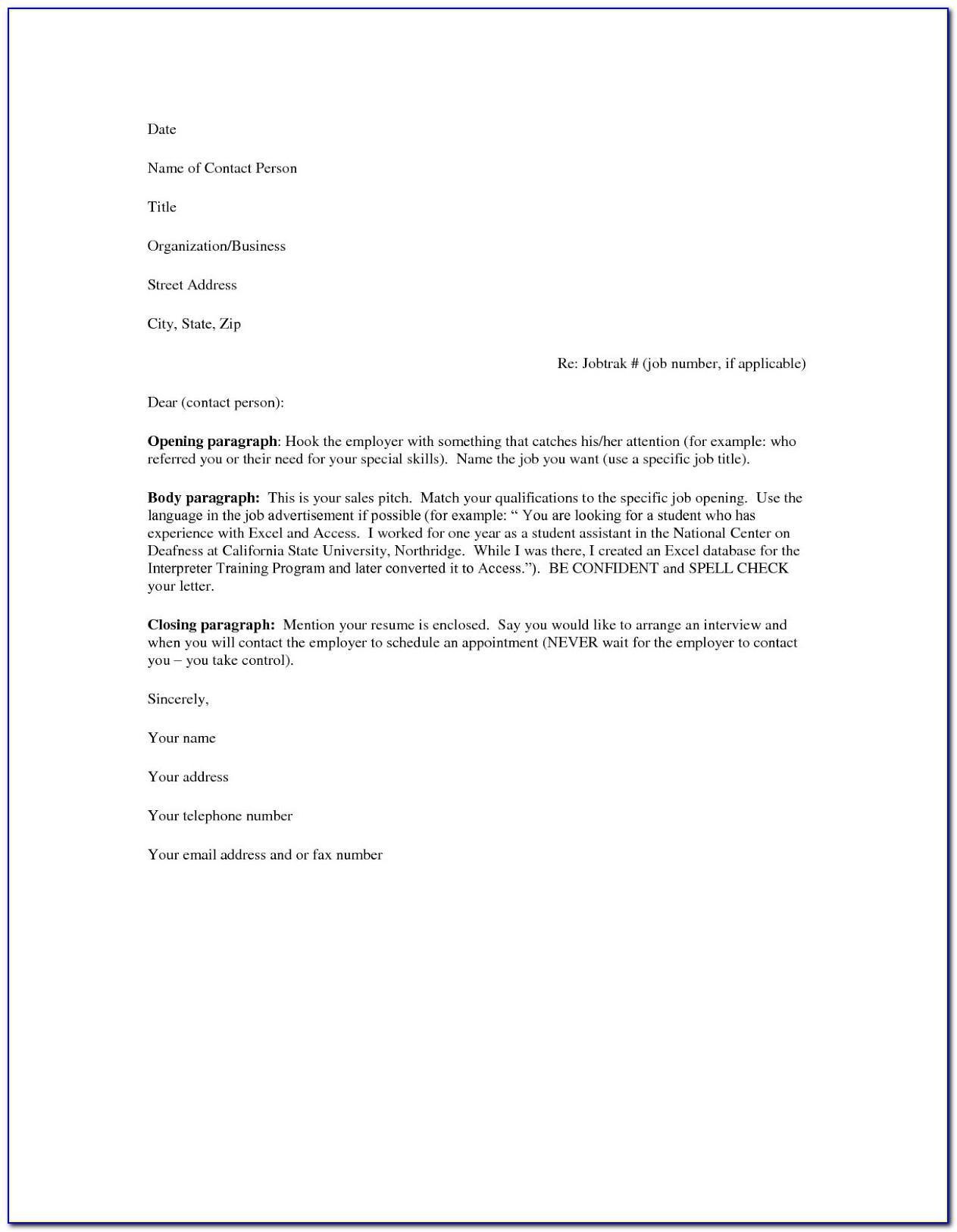 Resume Cover Letter Templates Free