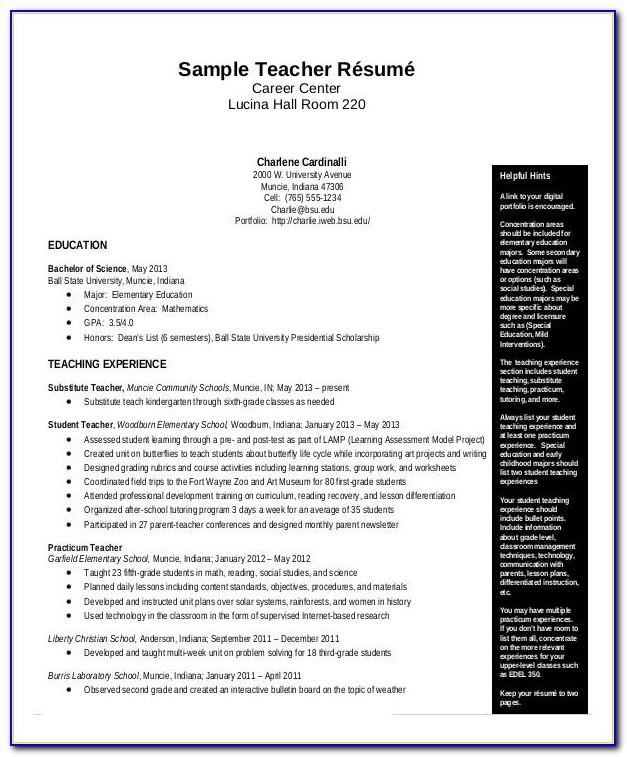 Resume Format For Lecturer Free Download