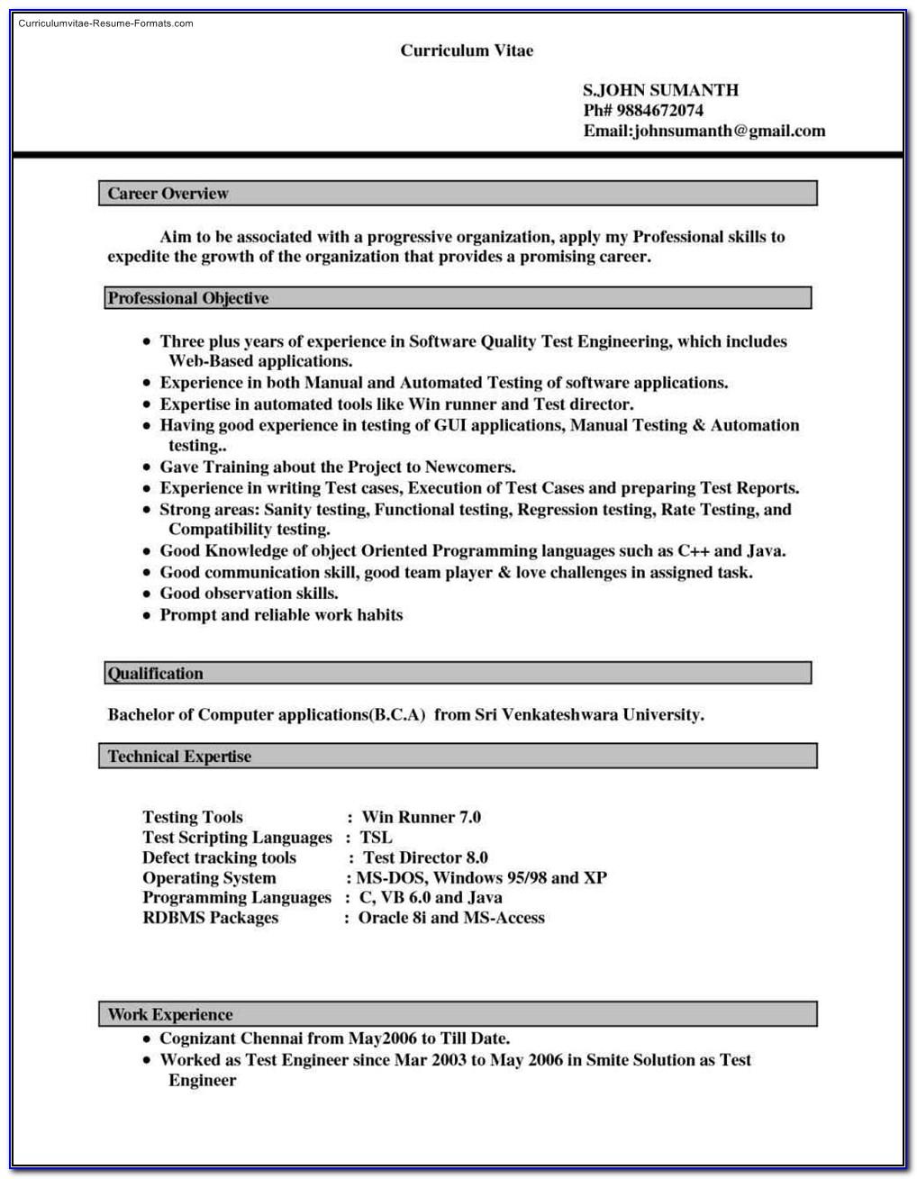 Resume Layout Microsoft Word 2007