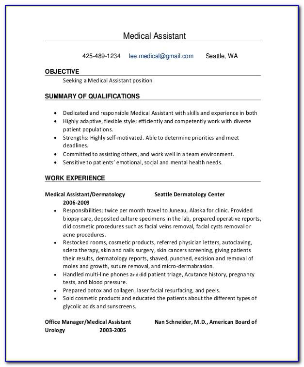 Resume Objective Examples For Medical Administrative Assistant