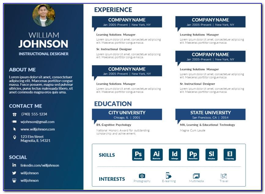 Resume Powerpoint Template Free Download