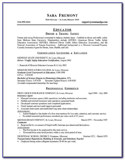 Resume Profile Examples For Career Change