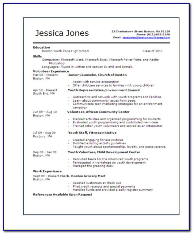Resume Sample For A Teenager