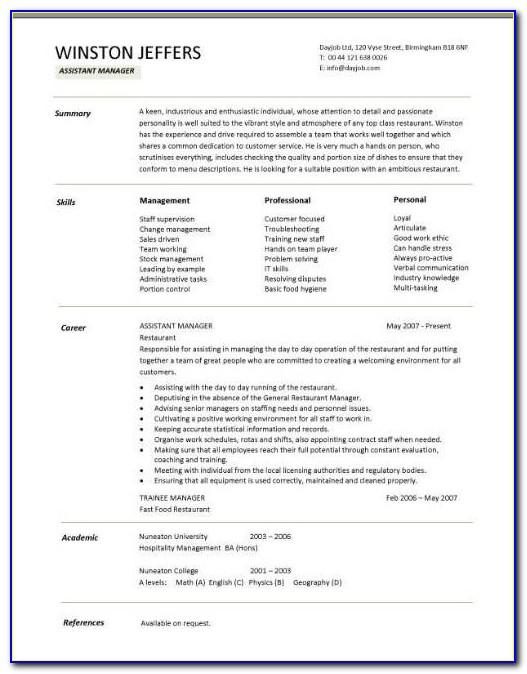 Resume Sample For Nursing Assistant