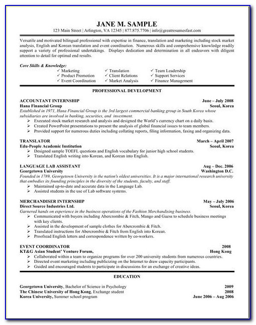 Resume Template For Cna Position
