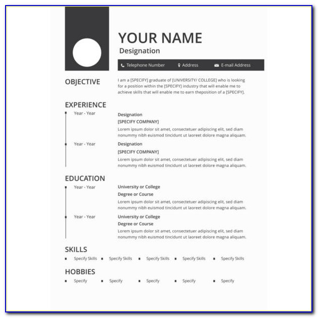 Resume Template For Free Online