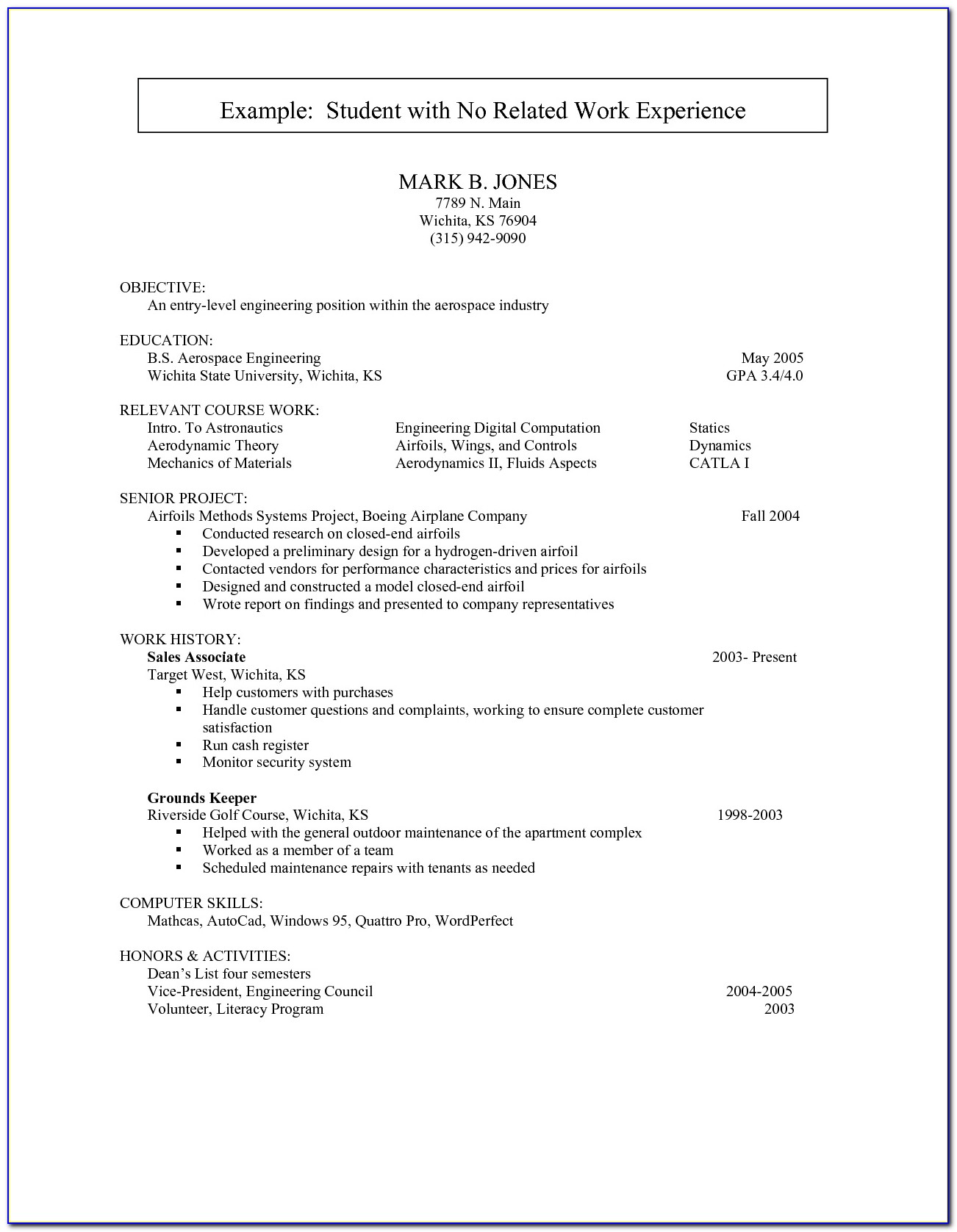 Resume Template For High School Student Pdf
