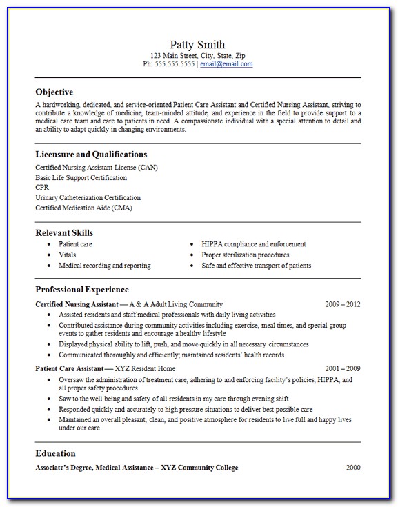 Resume Template For No Work Experience