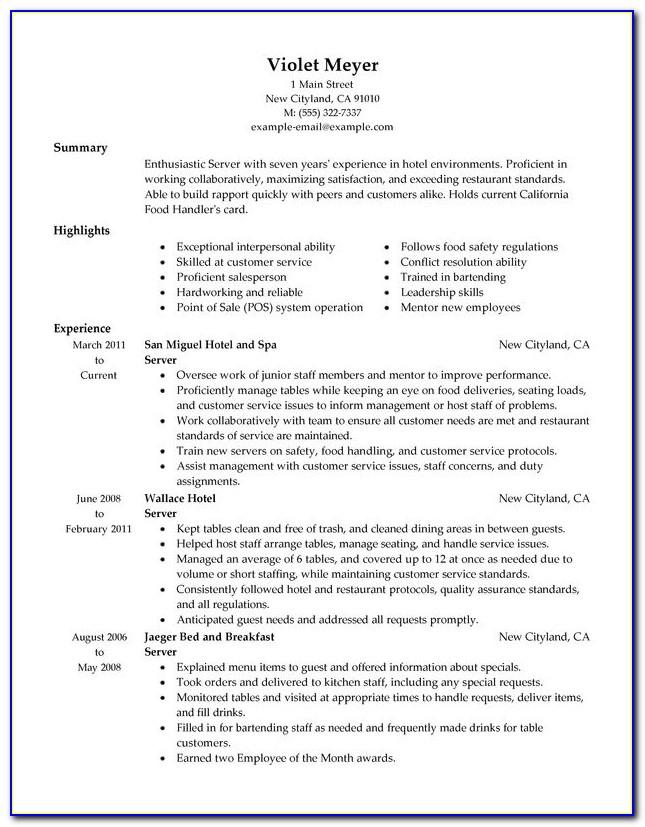 Resume Template For Retail Store Manager