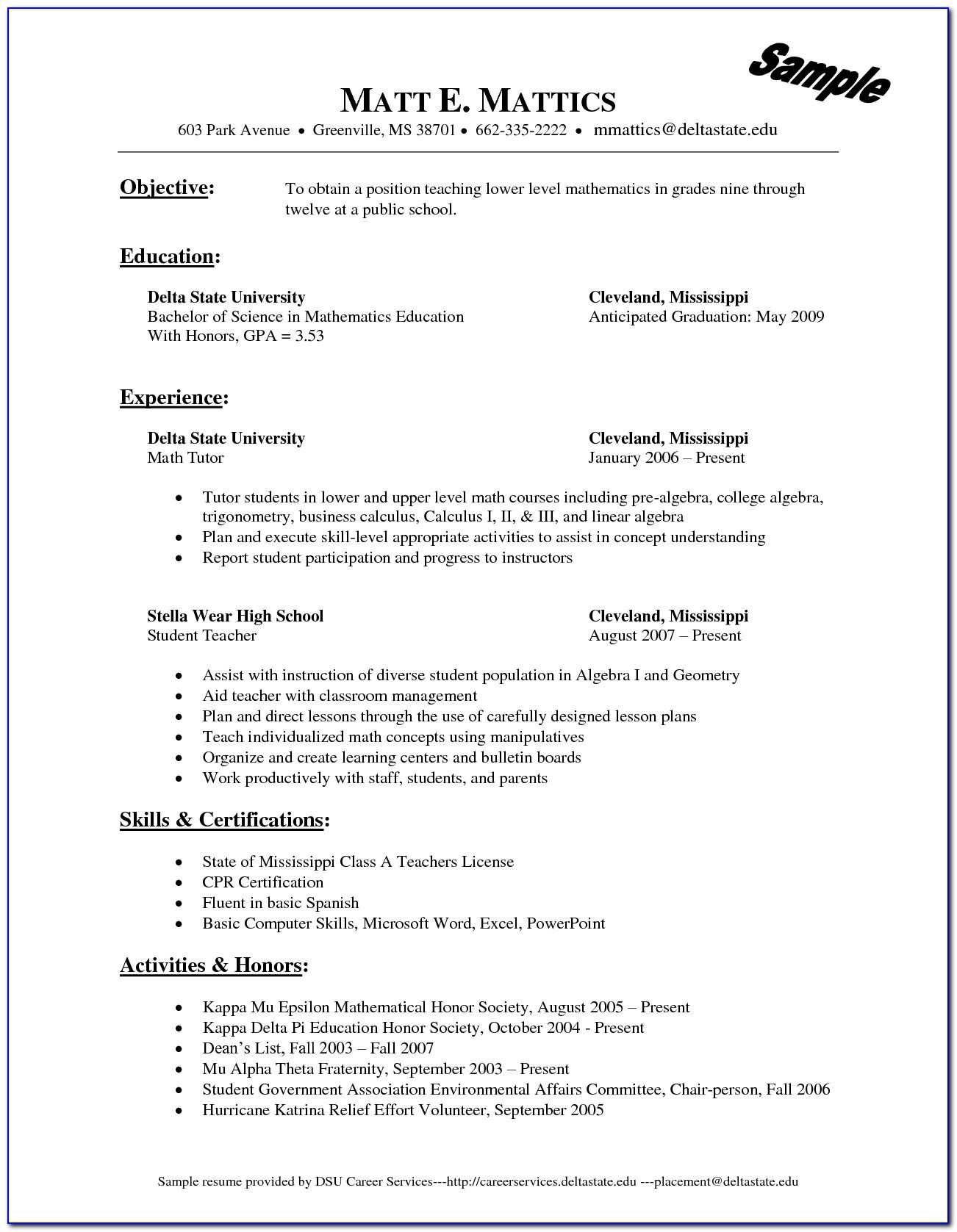 Resume Template For Wordpad