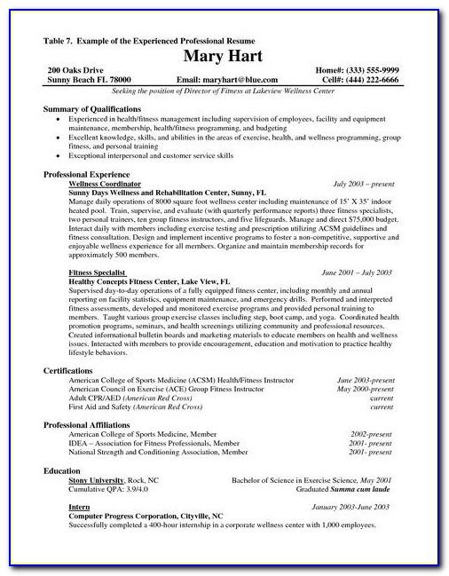 Resume Templates For Experienced Testing Professionals