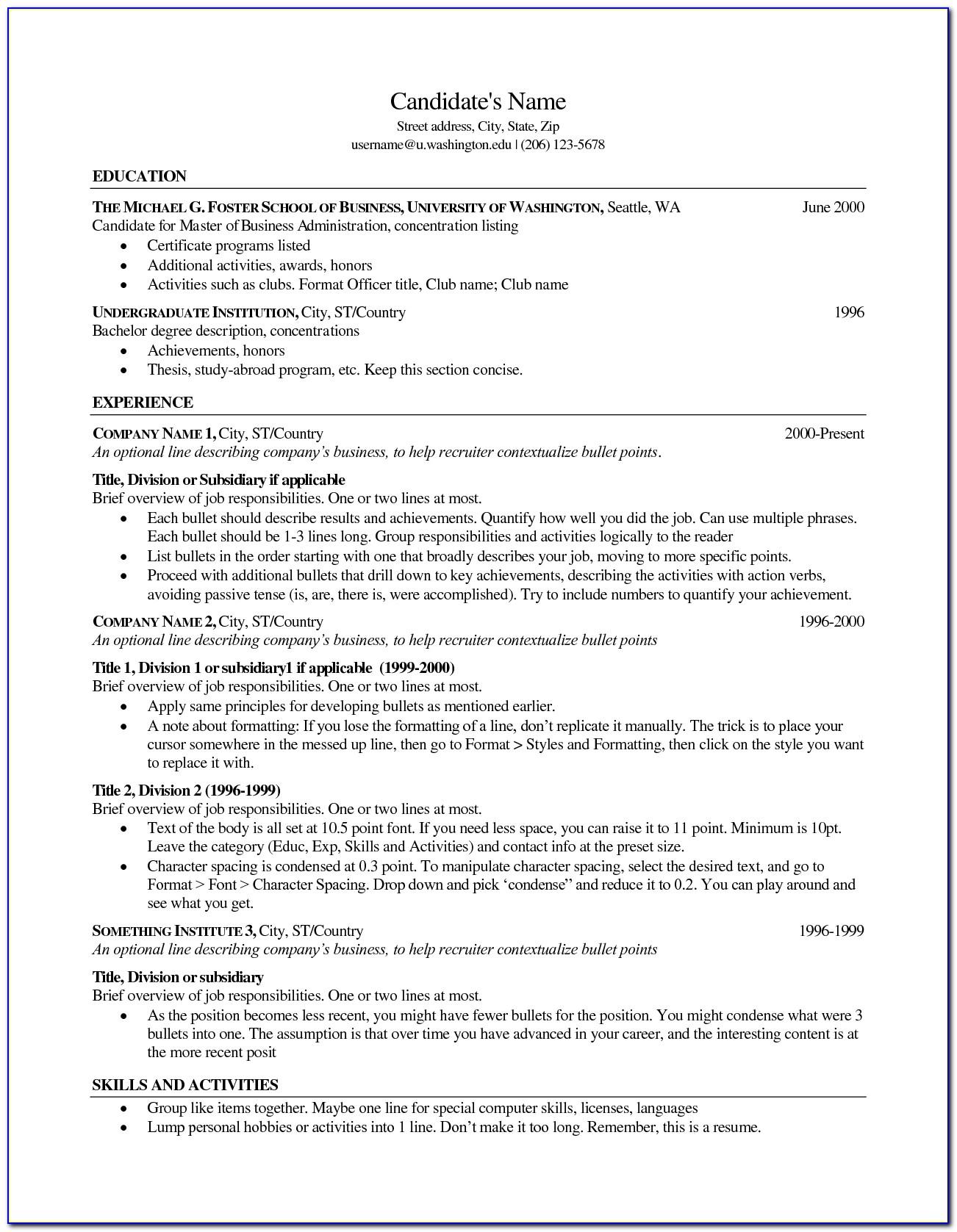 Resume Templates For Free Online