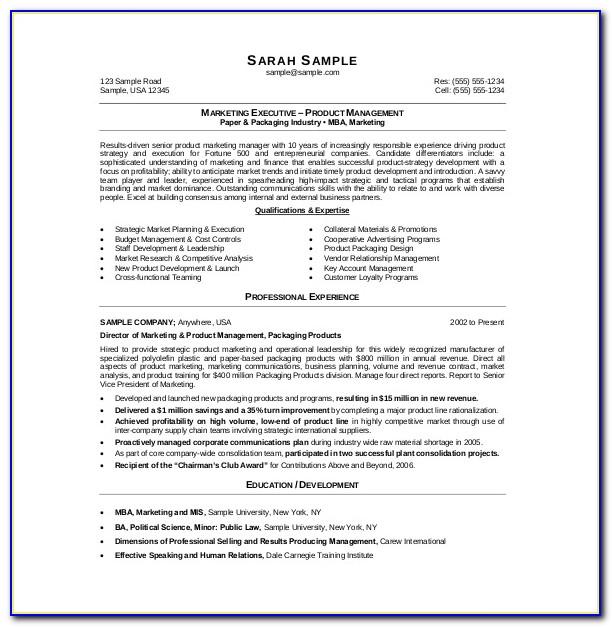 Resume Templates For Mba Finance