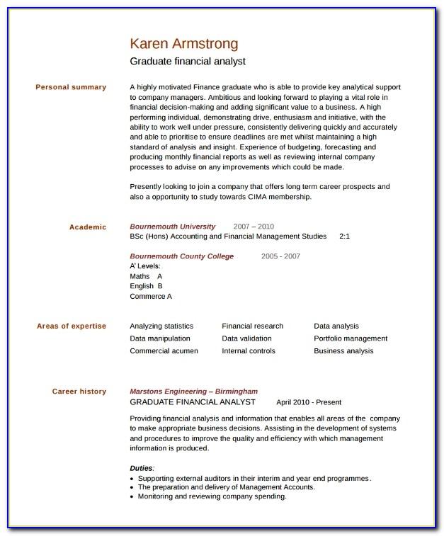 Resume Templates For Recent College Grads