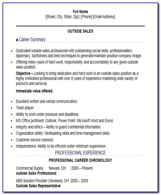 Resume Templates For Sales Executive