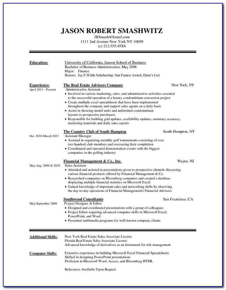 Resume Templates For Word 2007
