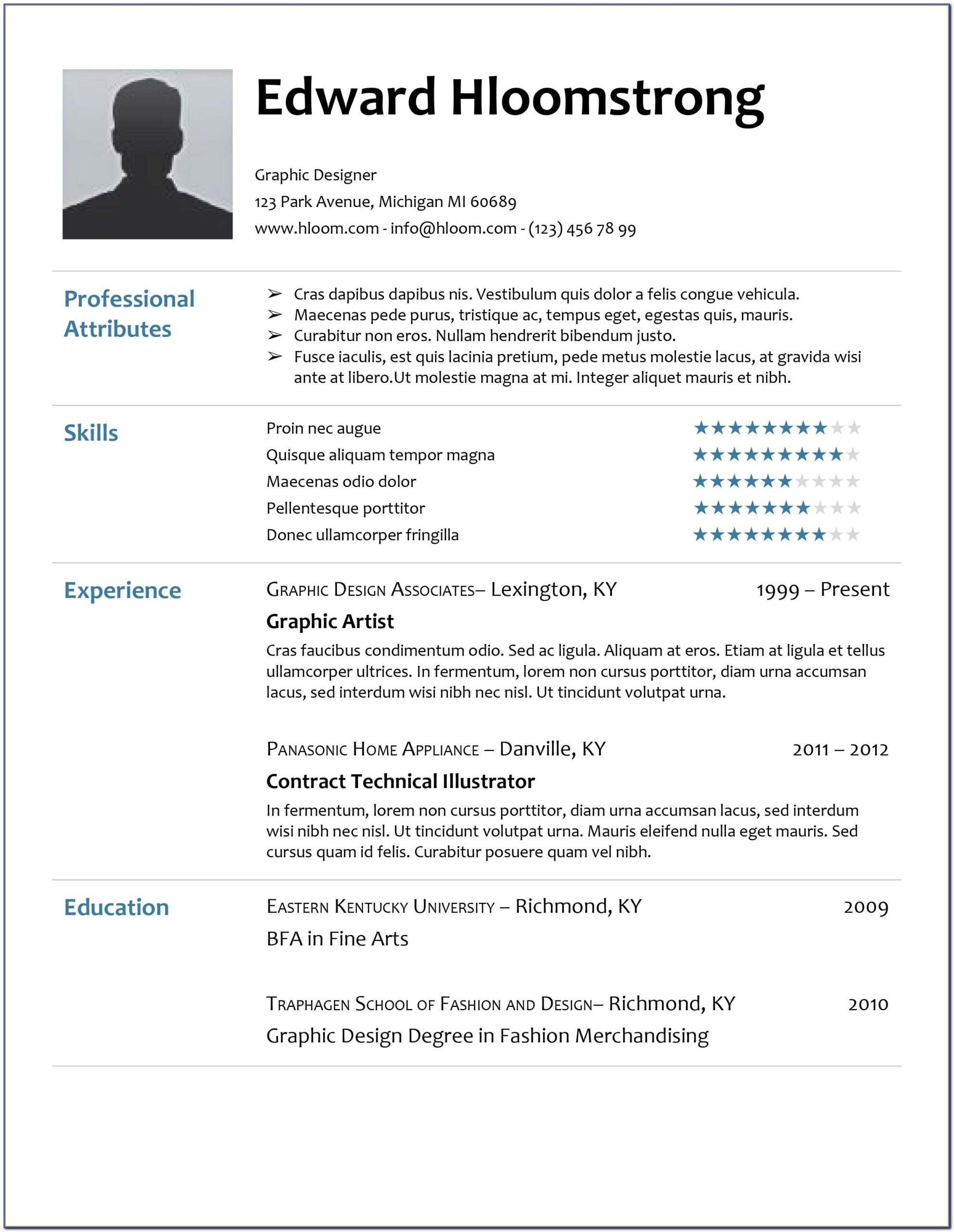 Resume Templates Free Download Doc