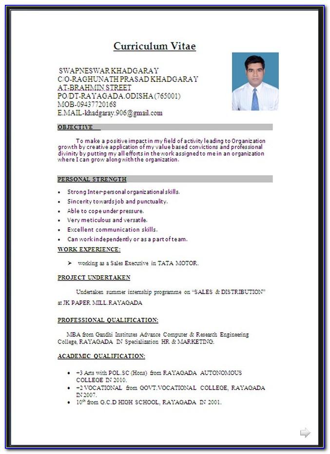 Resume Templates Free Download For Microsoft Word