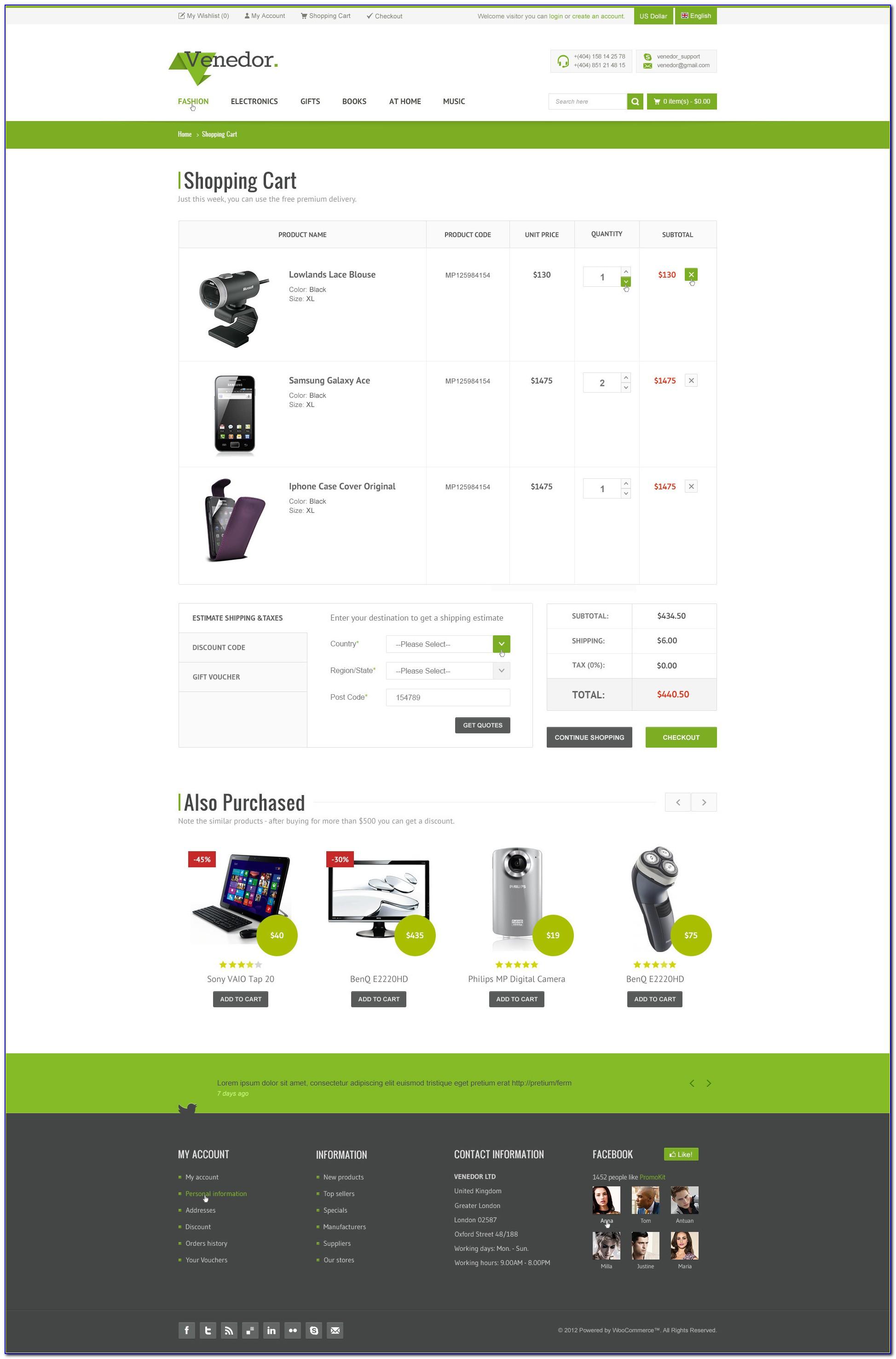 Shopping Cart Responsive Website Templates Free Download
